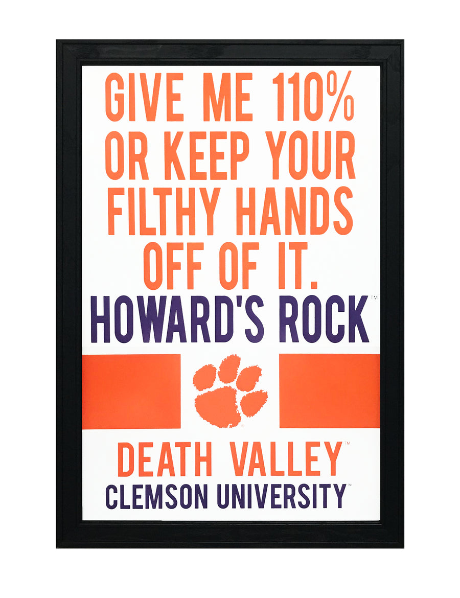 Limited Edition Howard's Rock Clemson Tigers Poster Art - 13x19"