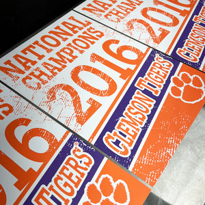 Limited Edition 2016 Clemson Tigers National Champions Poster Art - 13x19"