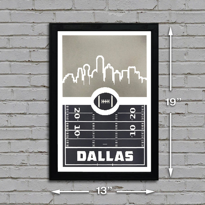 Limited Edition Dallas Cowboys Poster Art - Retro Video Game Print - 13x19"