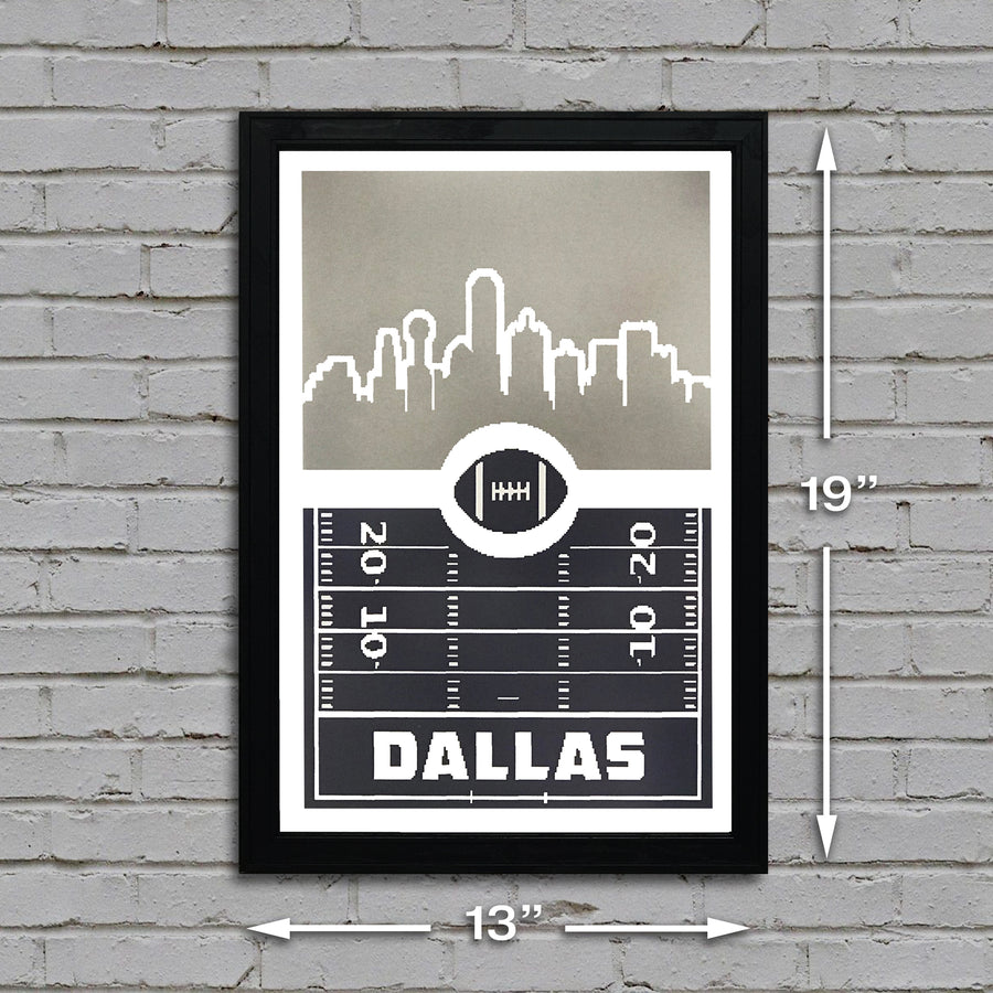 Limited Edition Dallas Cowboys Poster Art - Retro Video Game Print - 13x19"