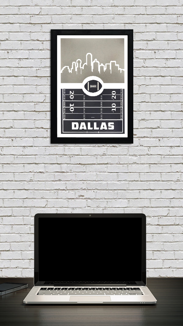 Limited Edition Dallas Cowboys Poster Art - Retro Video Game Print - 13x19"