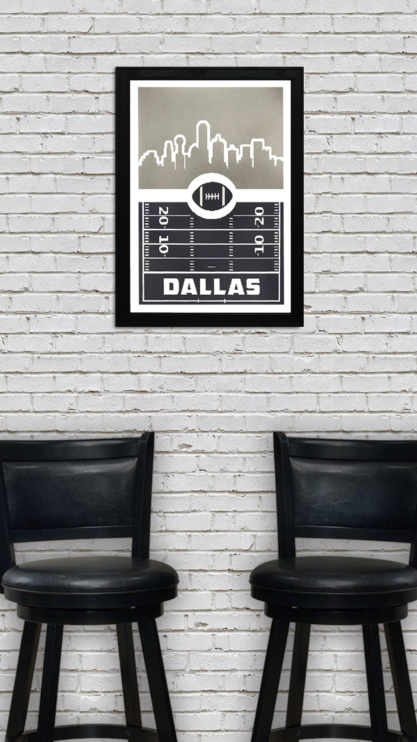 Limited Edition Dallas Cowboys Poster Art - Retro Video Game Print - 13x19"