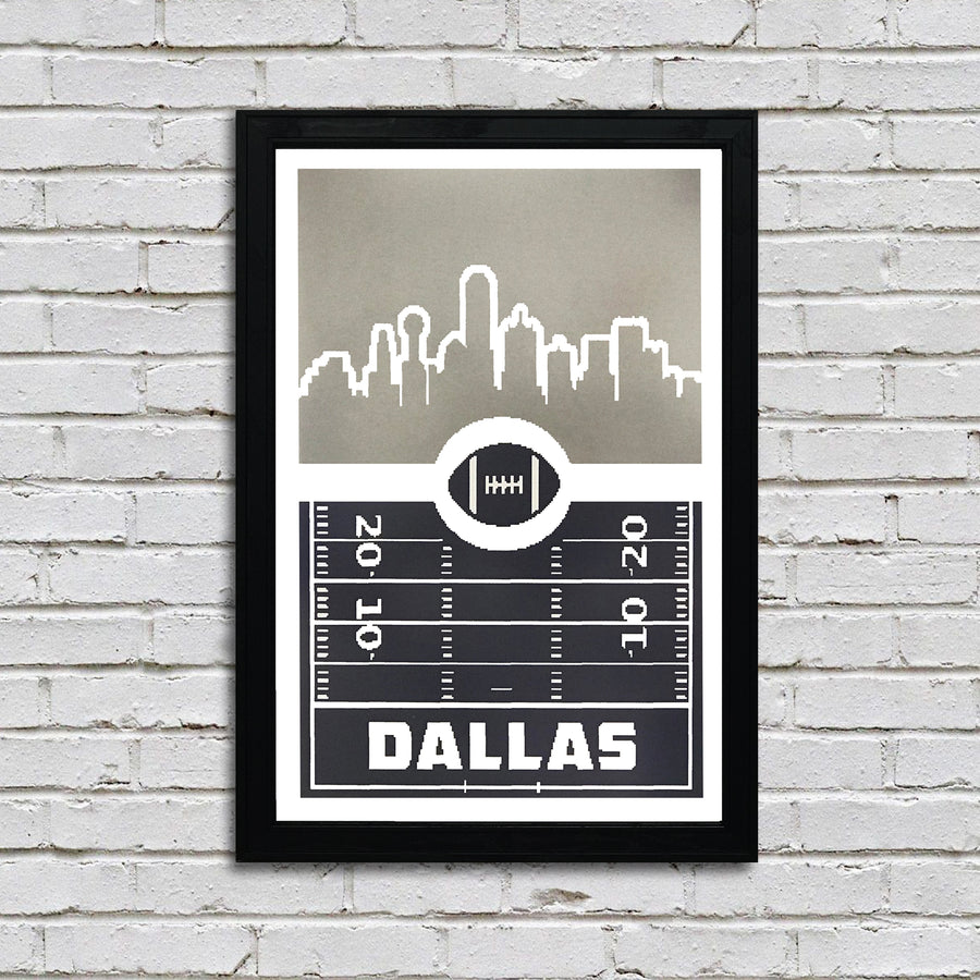 Limited Edition Dallas Cowboys Poster Art - Retro Video Game Print - 13x19"