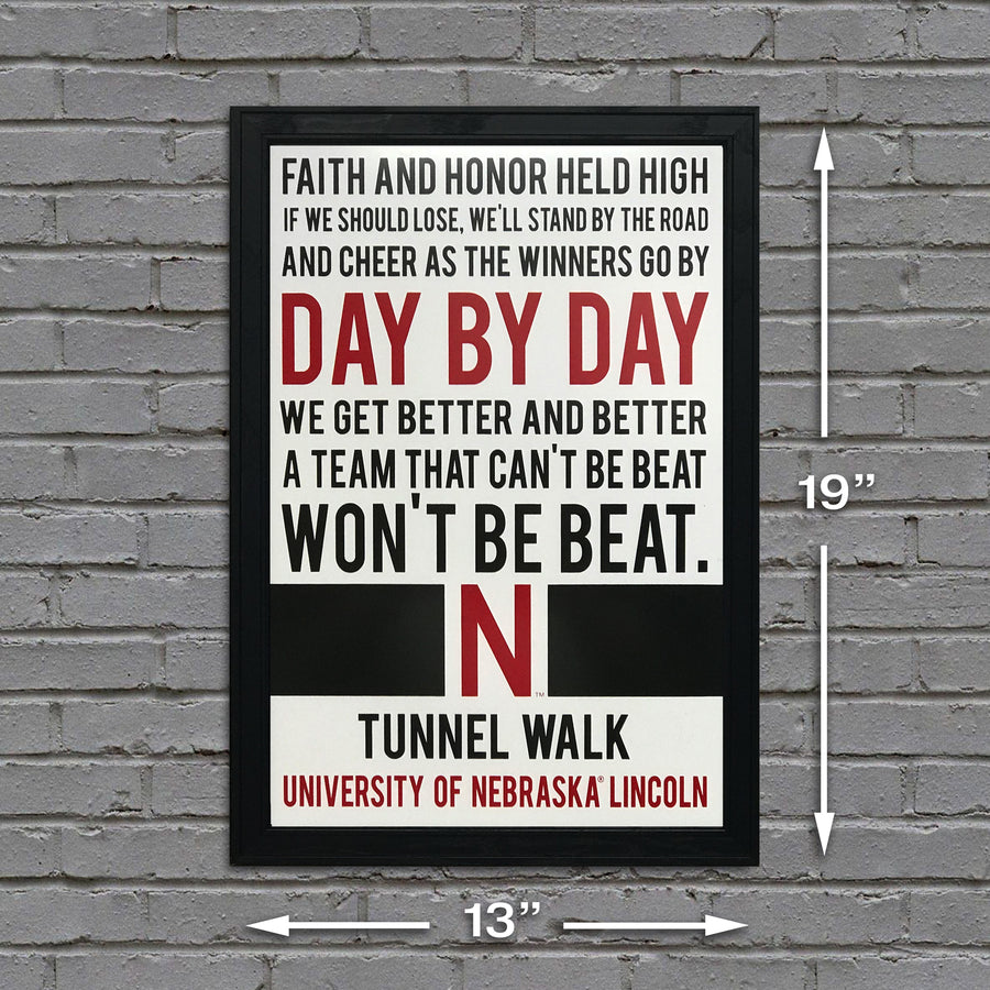 Limited Edition Day By Day Nebraska Cornhuskers Tunnel Walk Poster Art - 13x19"