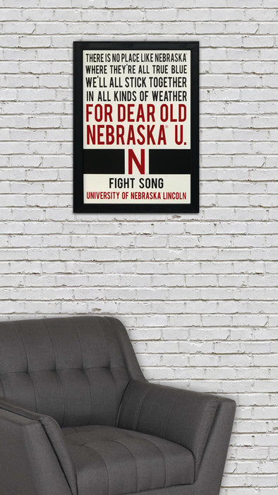 Limited Edition Nebraska Cornhuskers "Dear Old Nebraska U" College Football Poster Art - 13x19"