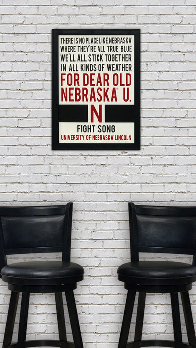 Limited Edition Nebraska Cornhuskers "Dear Old Nebraska U" College Football Poster Art - 13x19"