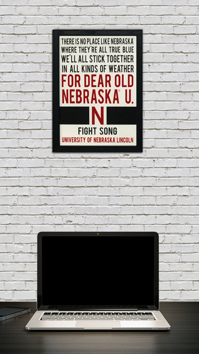 Limited Edition Nebraska Cornhuskers "Dear Old Nebraska U" College Football Poster Art - 13x19"