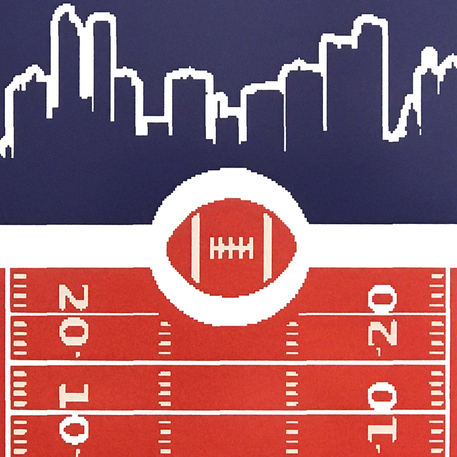 Limited Edition Denver Broncos Poster Art - Retro Video Game Style Print - 13x19"