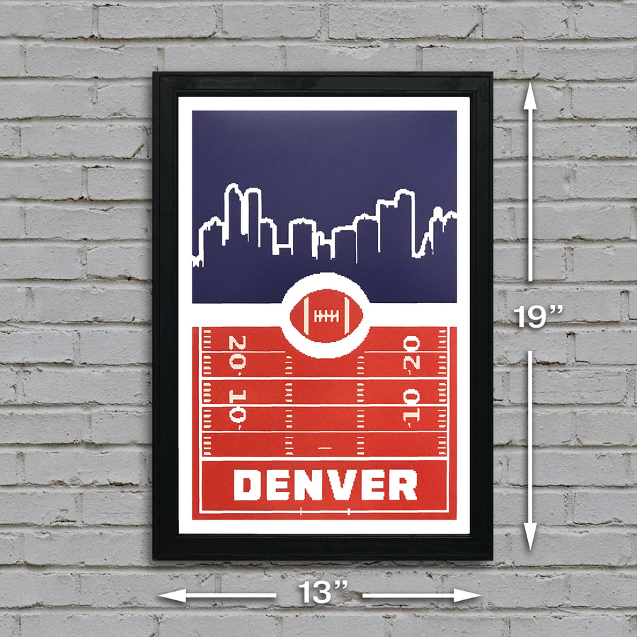 Limited Edition Denver Broncos Poster Art - Retro Video Game Style Print - 13x19"