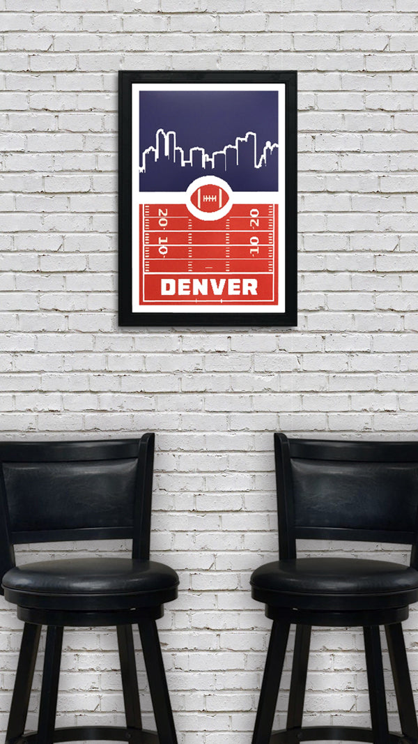 Limited Edition Denver Broncos Poster Art - Retro Video Game Style Print - 13x19"