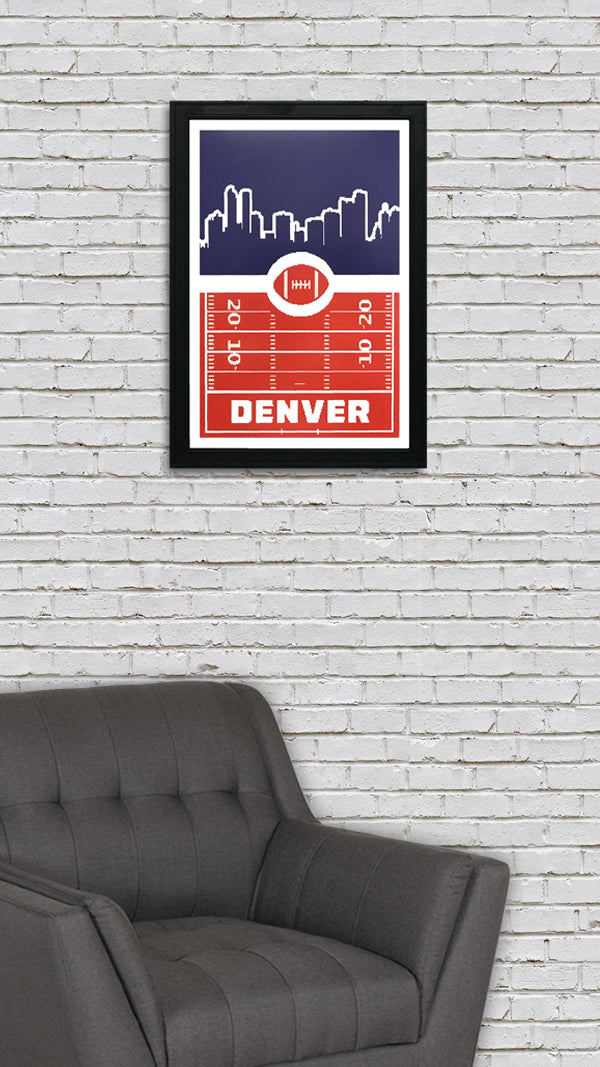 Limited Edition Denver Broncos Poster Art - Retro Video Game Style Print - 13x19"