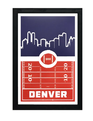 Limited Edition Denver Broncos Poster Art - Retro Video Game Style Print - 13x19"