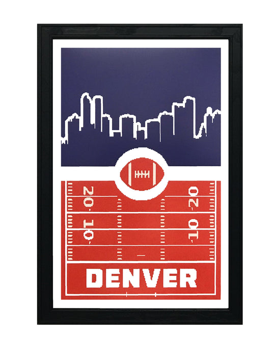 Limited Edition Denver Broncos Poster Art - Retro Video Game Style Print - 13x19"
