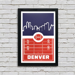 Limited Edition Denver Broncos Poster Art - Retro Video Game Style Print - 13x19"
