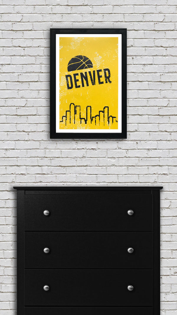 Limited Edition Vintage Denver Nuggets Poster Art Print - 13x19"
