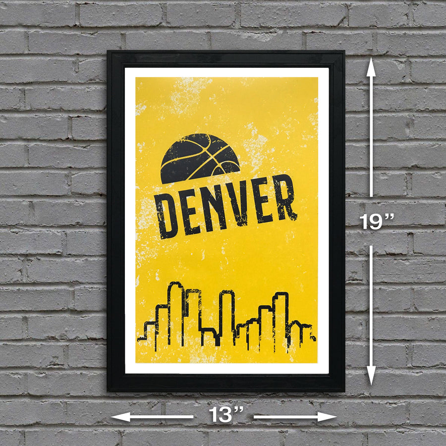 Limited Edition Vintage Denver Nuggets Poster Art Print - 13x19"