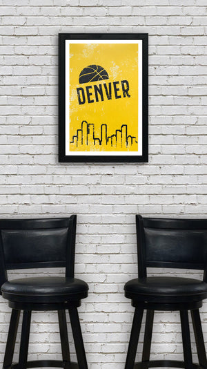 Limited Edition Vintage Denver Nuggets Poster Art Print - 13x19"