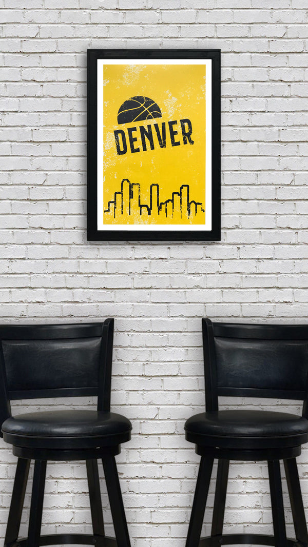 Limited Edition Vintage Denver Nuggets Poster Art Print - 13x19"