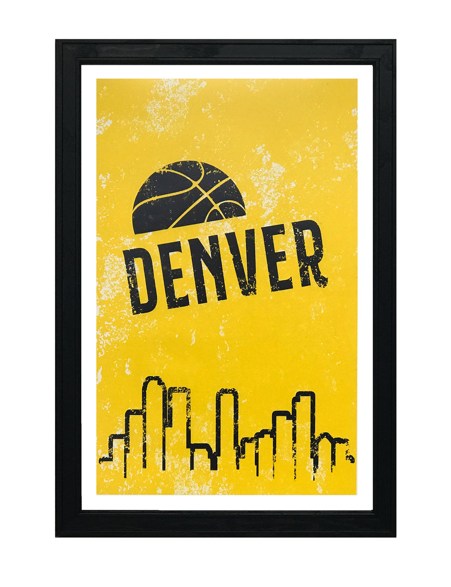 Limited Edition Vintage Denver Nuggets Poster Art Print - 13x19"