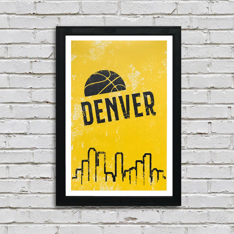 Limited Edition Vintage Denver Nuggets Poster Art Print - 13x19"