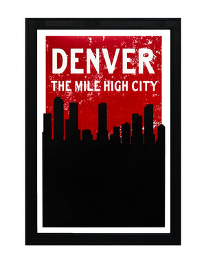 vintage denver skyline poster 