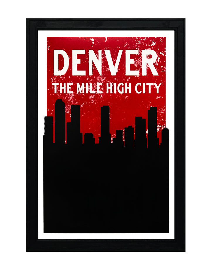 vintage denver skyline poster 