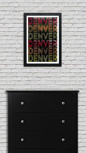 Limited Edition Denver Typography Poster - Handcrafted Art Print - 13x19"