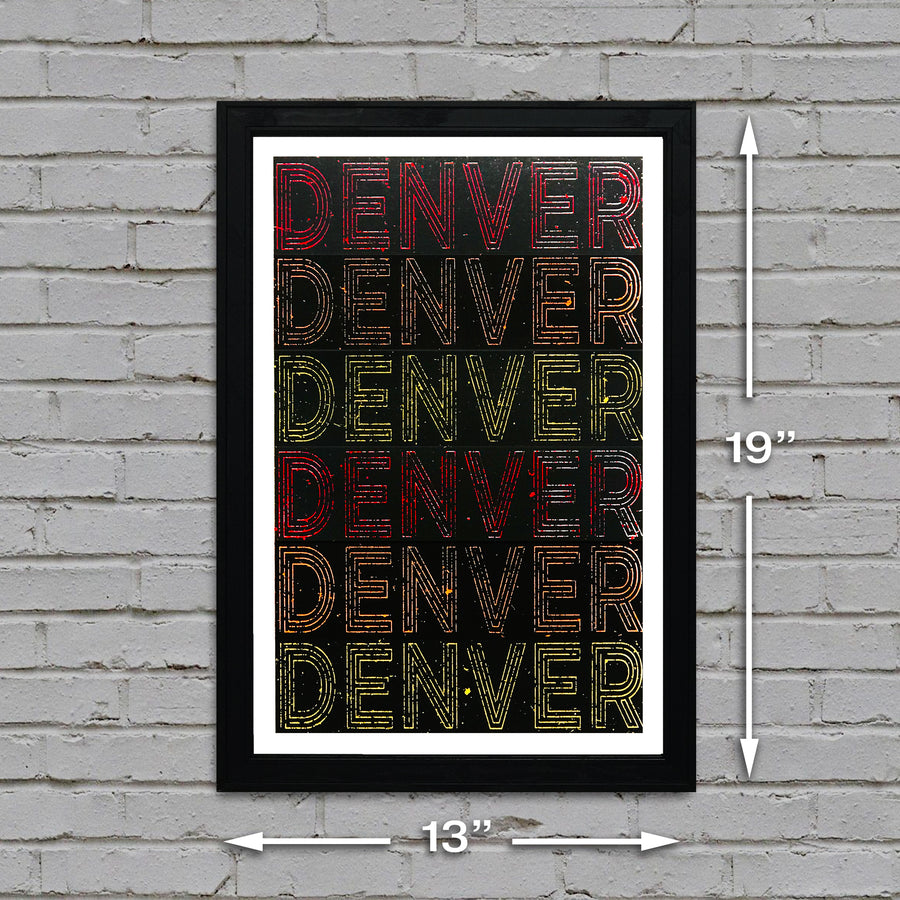 Limited Edition Denver Typography Poster - Handcrafted Art Print - 13x19"