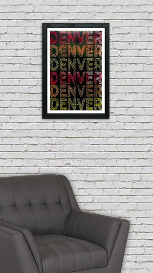 Limited Edition Denver Typography Poster - Handcrafted Art Print - 13x19"