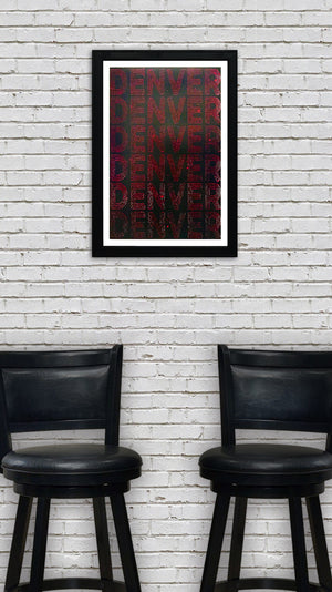Limited Edition Denver Typography Poster Art - Red and Black Print - 13x19"