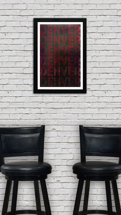 Limited Edition Denver Typography Poster Art - Red and Black Print - 13x19"
