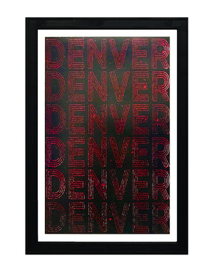 Limited Edition Denver Typography Poster Art - Red and Black Print - 13x19"