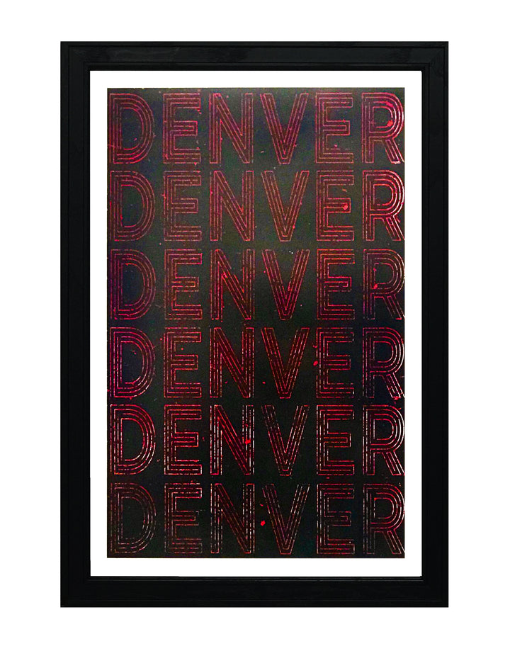 Limited Edition Denver Typography Poster Art - Red and Black Print - 13x19"