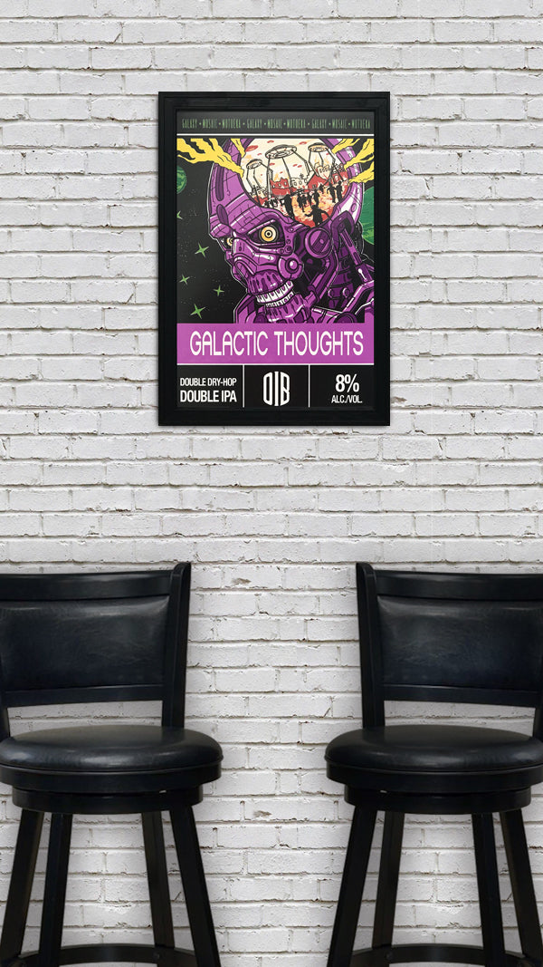 Limited Edition Old Irving Brewing Galactic Thoughts Double IPA Craft Beer Poster - 13x19"