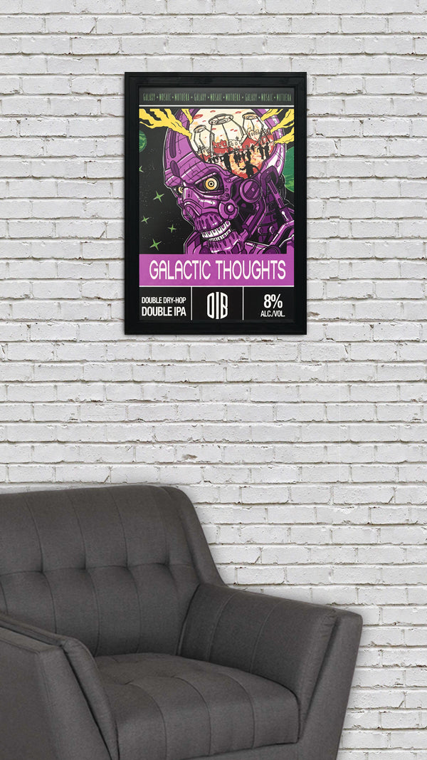 Limited Edition Old Irving Brewing Galactic Thoughts Double IPA Craft Beer Poster - 13x19"