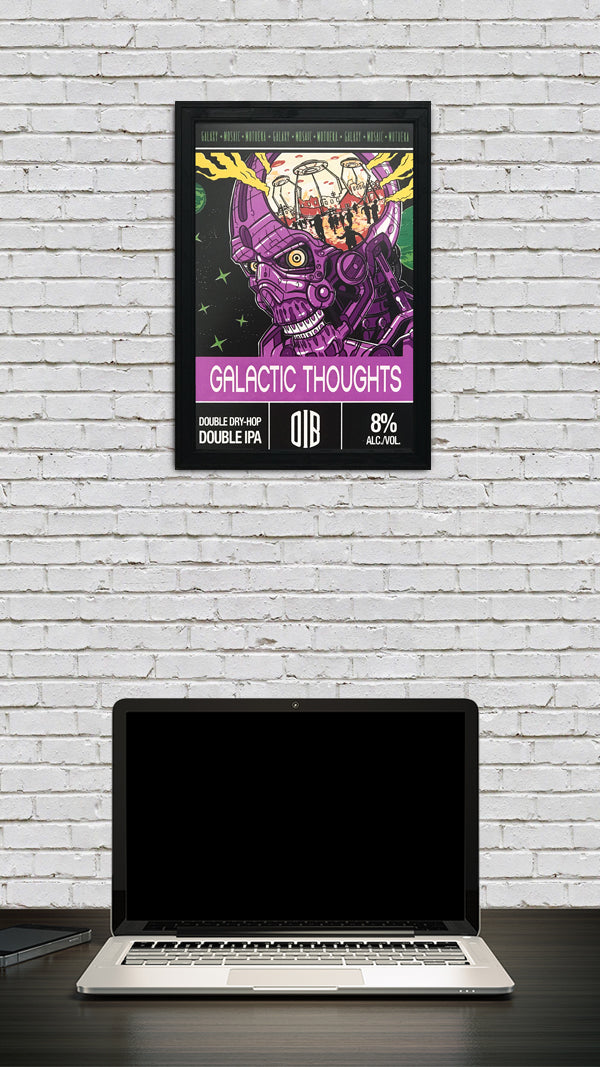 Limited Edition Old Irving Brewing Galactic Thoughts Double IPA Craft Beer Poster - 13x19"