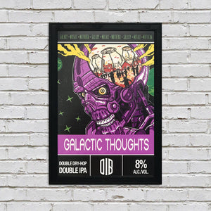 Limited Edition Old Irving Brewing Galactic Thoughts Double IPA Craft Beer Poster - 13x19"