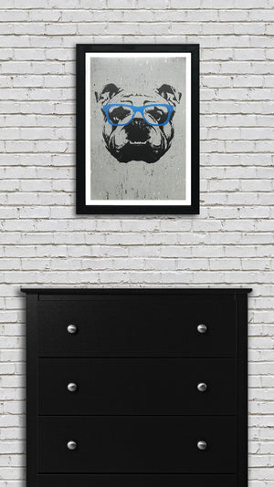 english bulldog art poster