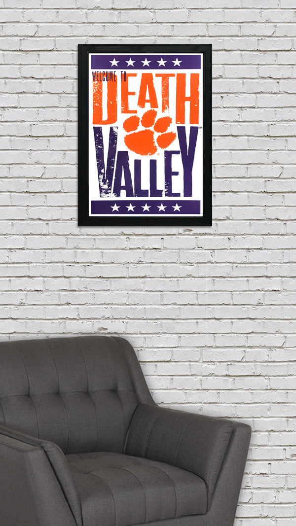 Limited Edition Welcome To Death Valley Letterpress Clemson Tigers Poster Art - 13x19"