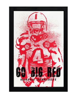 Limited Edition Go Big Red Nebraska Cornhuskers Modern Era Poster Art - 13x19"