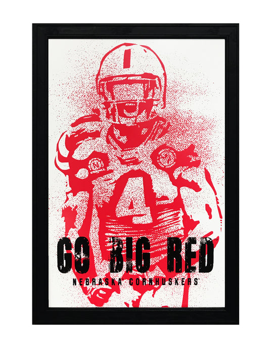 Limited Edition Go Big Red Nebraska Cornhuskers Modern Era Poster Art - 13x19"