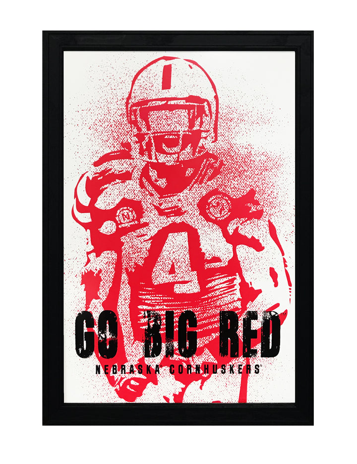 Limited Edition Go Big Red Nebraska Cornhuskers Modern Era Poster Art - 13x19"