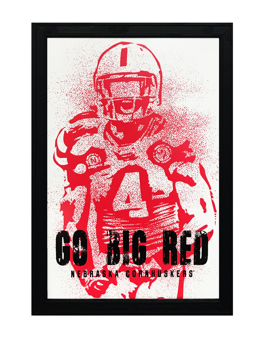 Limited Edition Go Big Red Nebraska Cornhuskers Modern Era Poster Art - 13x19"