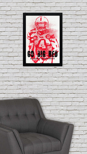 Limited Edition Go Big Red Nebraska Cornhuskers Modern Era Poster Art - 13x19"