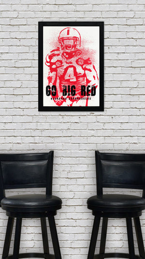 Limited Edition Go Big Red Nebraska Cornhuskers Modern Era Poster Art - 13x19"