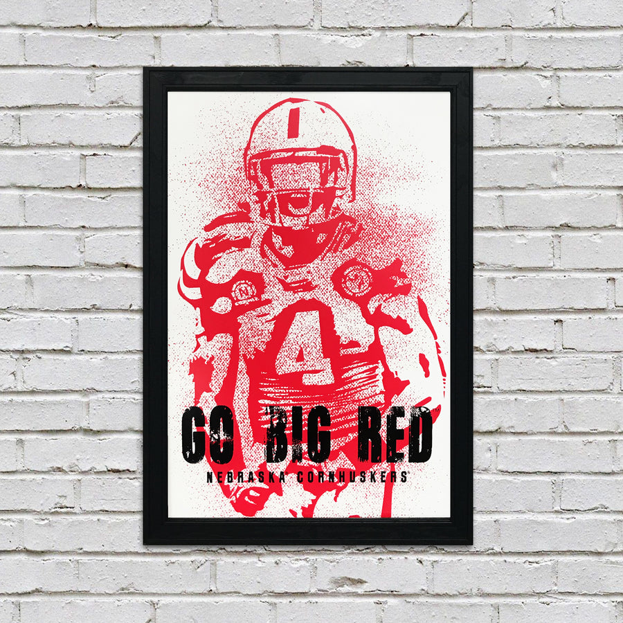 Limited Edition Go Big Red Nebraska Cornhuskers Modern Era Poster Art - 13x19"
