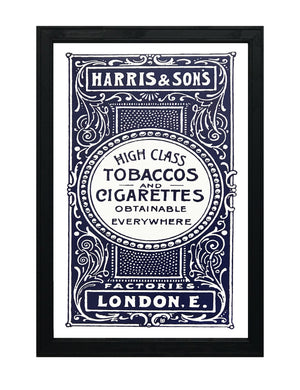 Limited Edition Harris and Son's Tobacco Vintage Advertisement Poster Art - Blue - 13x19"