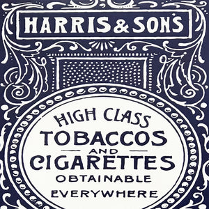 Limited Edition Harris and Son's Tobacco Vintage Advertisement Poster Art - Blue - 13x19"