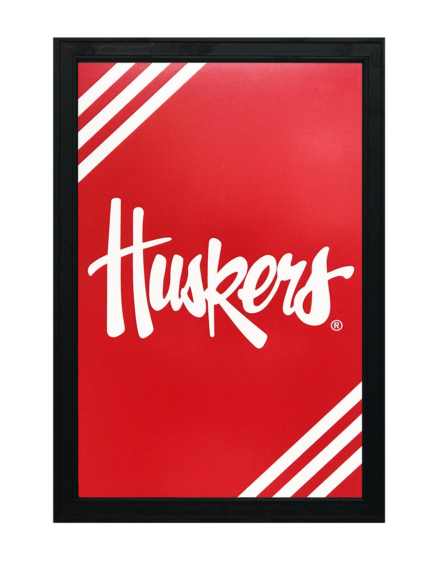 Limited Edition Nebraska Cornhuskers Script Logo Poster Art - 13x19"