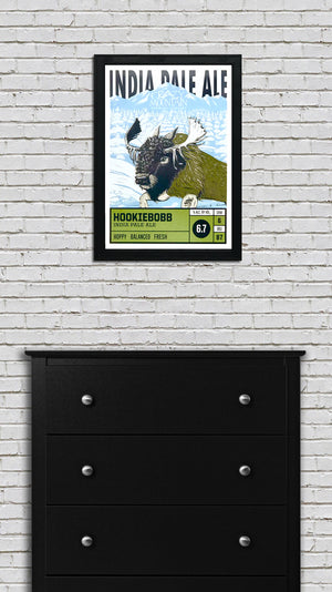 Limited Edition Crazy Mountain Hookiebobb IPA Craft Beer Poster - 13x19"